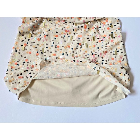 Express Tank Top Womens Small Cream with Multicolor Sequins Front Lined READ - Picture 3 of 12